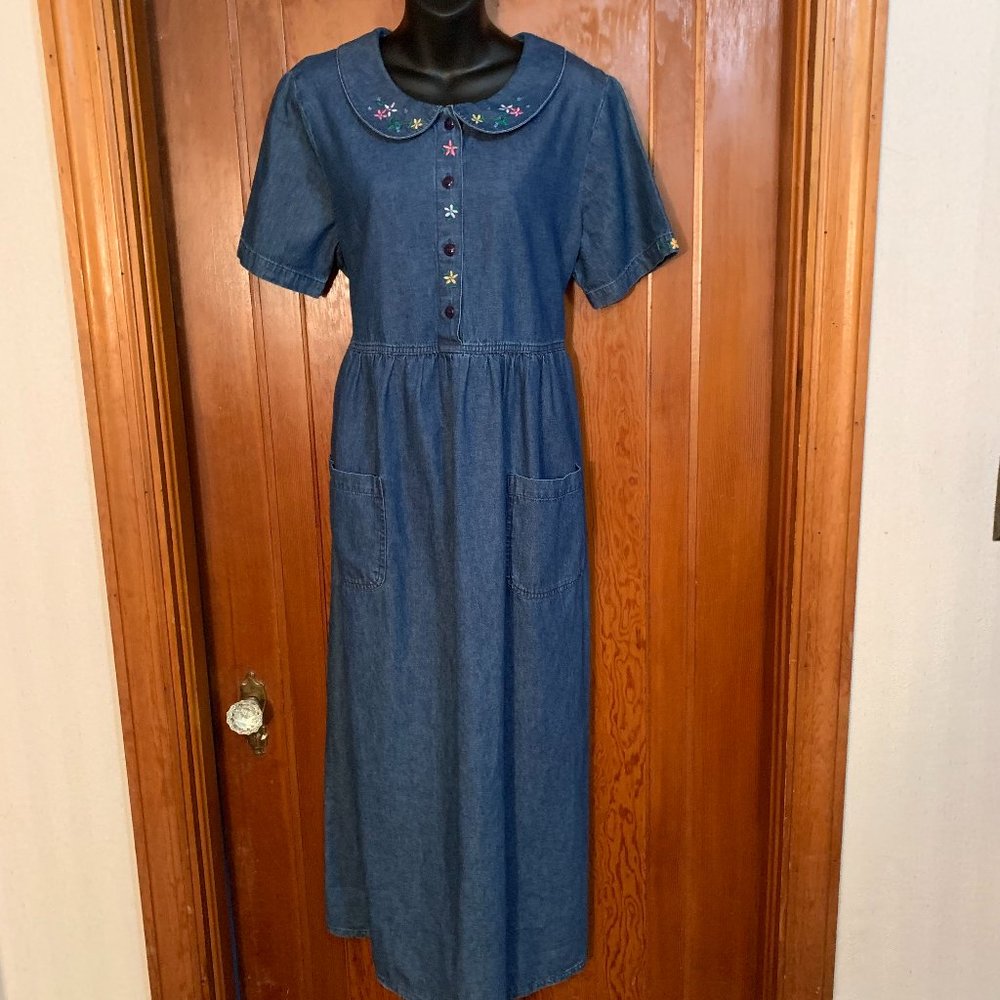 maxi denim dresses Stetson Western Denim Maxi Dress
